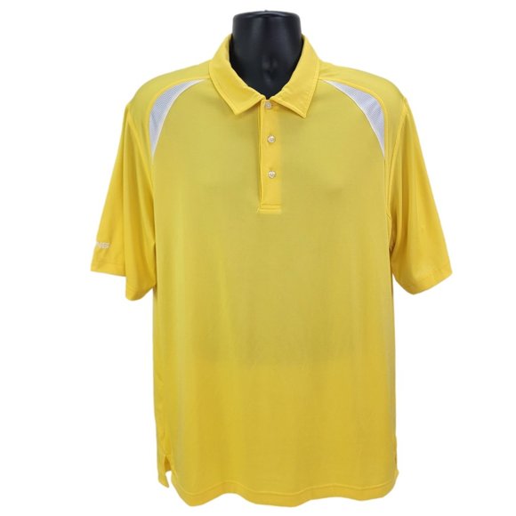 PING Polo Shirt Men's Size Large Performance Golf Short Sleeve Yellow Ryder Logo - Picture 2 of 8